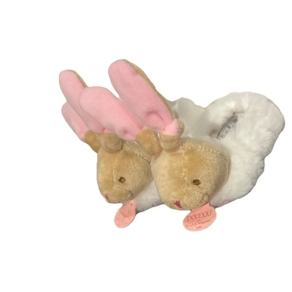 Doudou Pink Baby Slippers, Et Compagnie Paris Bunny Ears Girl Infant Booties New